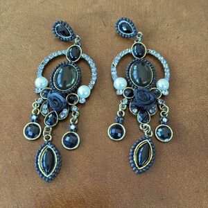 Black Rose Chandelier Earrings.